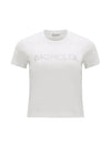 Women's Crystal Logo Short Sleeve T-Shirt White - MONCLER - BALAAN 1