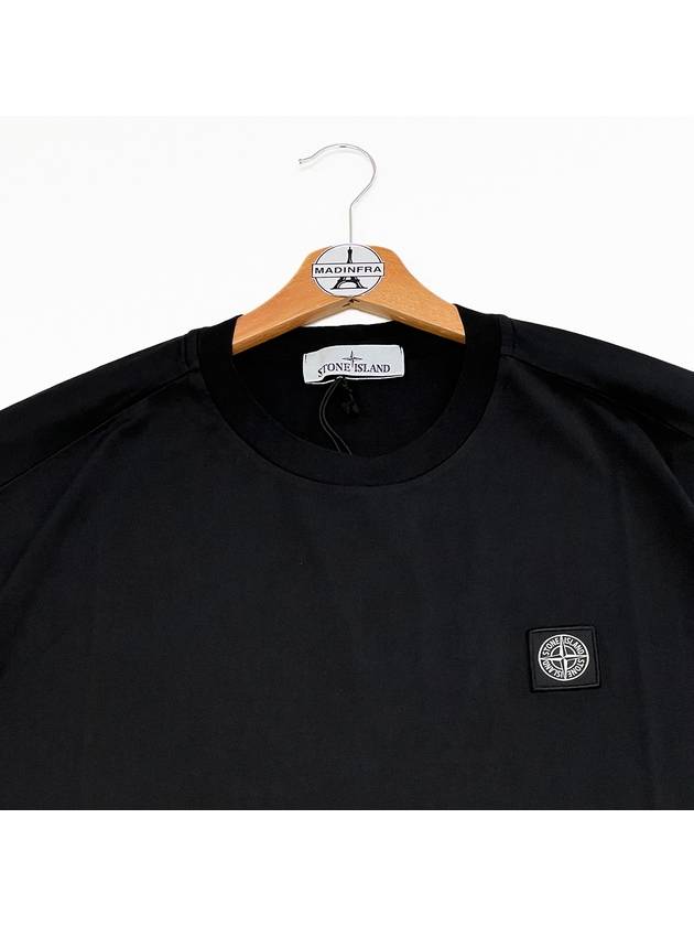 logo patch short sleeve tshirt black 801524113 - STONE ISLAND - BALAAN 6