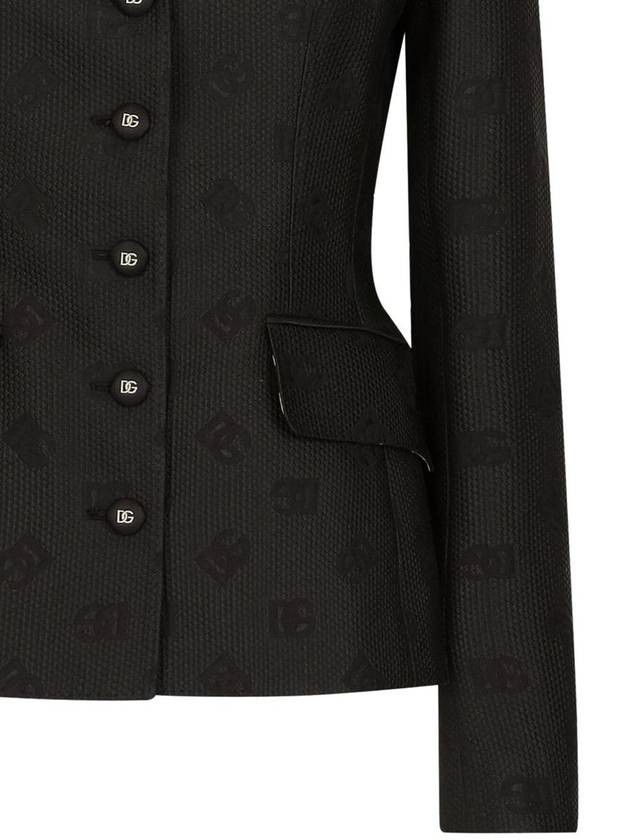 Logo Jacquard Single Breasted Blazer F26CHTHJMOW - DOLCE&GABBANA - BALAAN 3