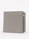 V Logo Signature Half Wallet Grey - VALENTINO - BALAAN 2