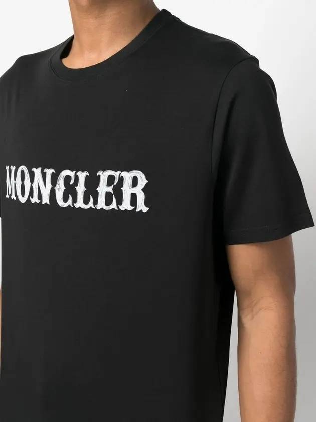 Fragment Logo Short Sleeve T-Shirt Black - MONCLER - BALAAN 6