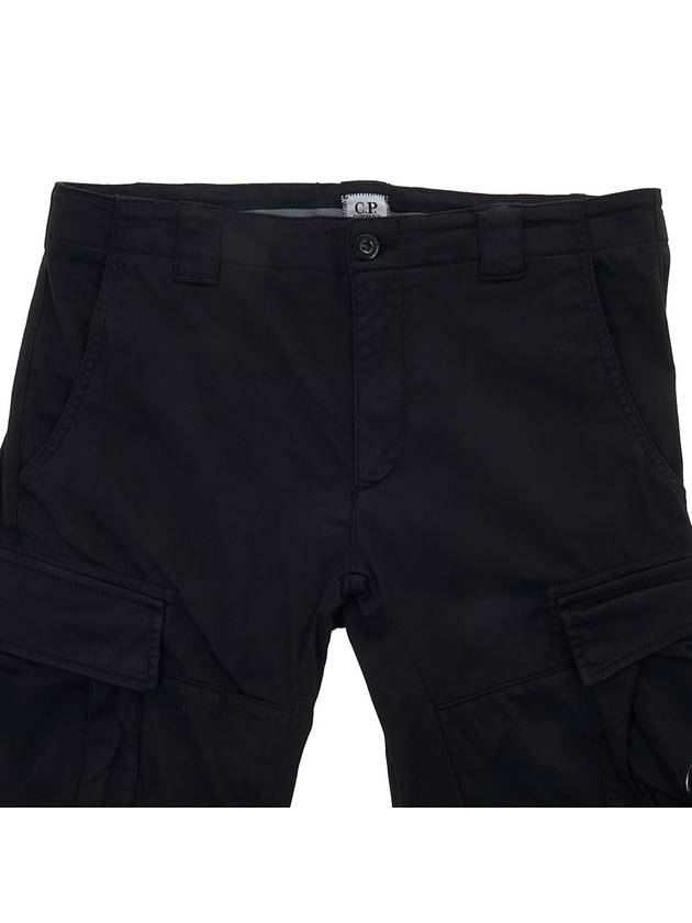 Stretch Satin Cargo Shorts Black - CP COMPANY - BALAAN 4