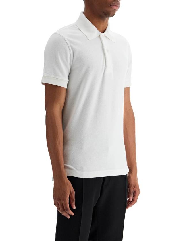 white cotton polo with classic collar - TOM FORD - BALAAN 2