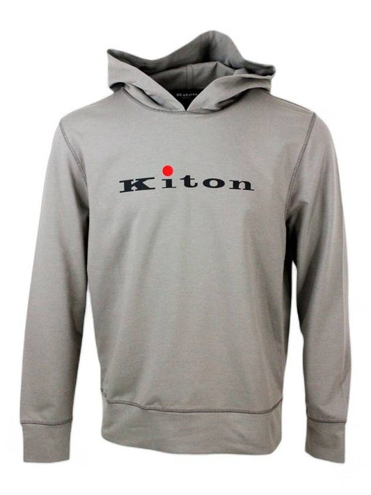 24 Logo Men's Hooded Sweatshirt Gray - KITON - BALAAN 1