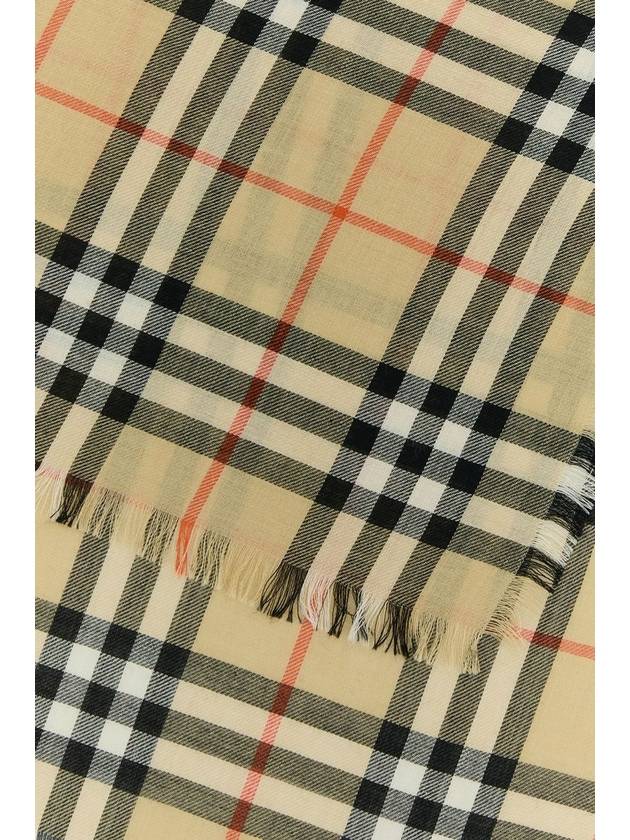 Check Cashmere Silk Scarf Sand - BURBERRY - BALAAN 3