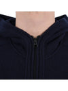 Logo Patch Hooded Lamb Wool Cardigan Navy - STONE ISLAND - BALAAN 8