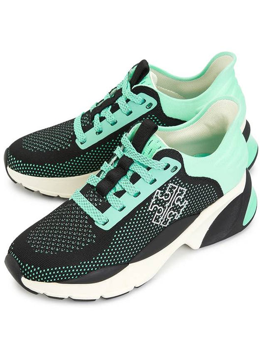 Good Luck Panel Knit Low Top Sneakers Green - TORY BURCH - BALAAN 2