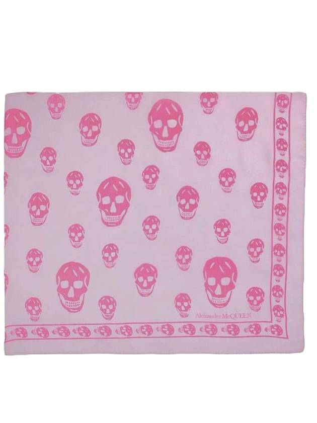 Skull Print Silk Scarf Pink - ALEXANDER MCQUEEN - BALAAN 1