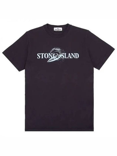 Kids Logo Print Short Sleeve T-Shirt Navy - STONE ISLAND - BALAAN 2