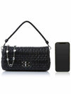 Crystal Cloque Nappa Leather Shoulder Bag Black - MIU MIU - BALAAN 7