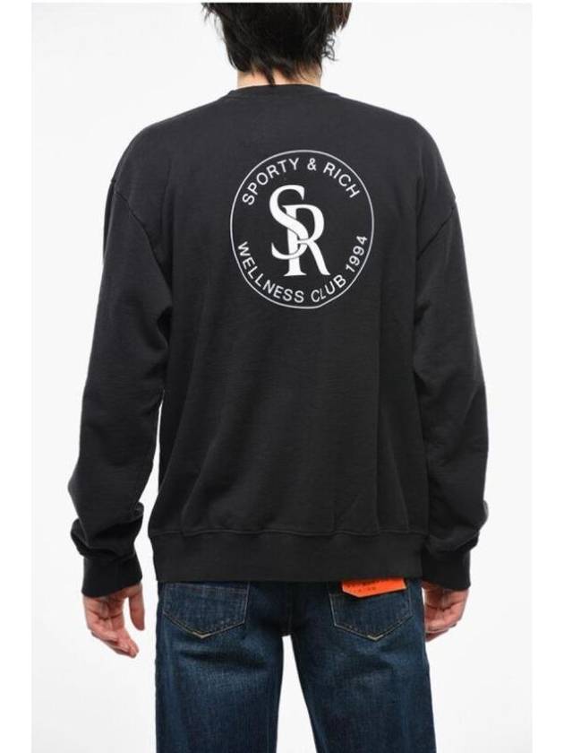 Logo Print Cotton Sweatshirt Black - SPORTY & RICH - BALAAN 3