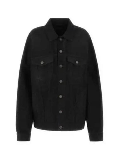 Political Campaign Logo Oversized Denim Jacket Black - BALENCIAGA - BALAAN 2