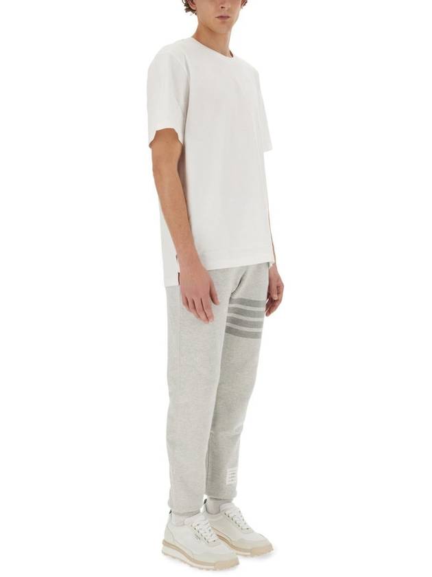 Men's Side Slit Relaxed Short Sleeve T-Shirt White - THOM BROWNE - BALAAN 7