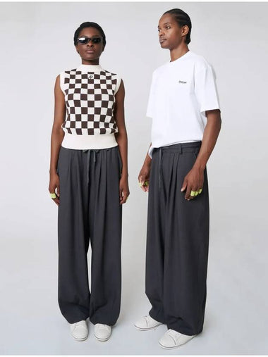 AU42PT07 Classic Wide Pants Melange Gray - ATHPLATFORM - BALAAN 1