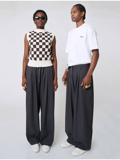 Classic Wide Pants Melange Grey - ATHPLATFORM - BALAAN 2