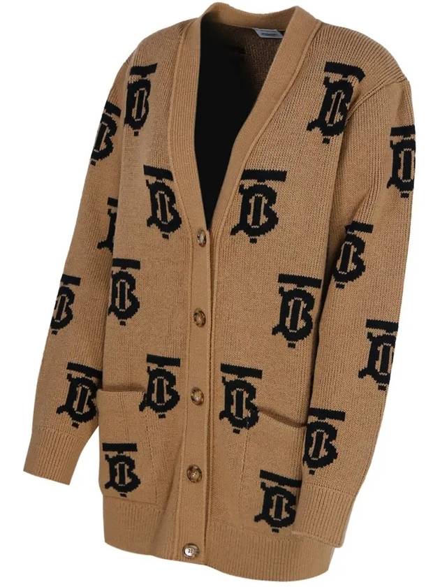 Monogram Motif Jacquard Wool Cardigan Camel - BURBERRY - BALAAN 5