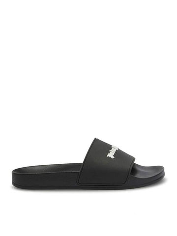 New Logo Full Slippers Black - PALM ANGELS - BALAAN 1