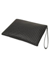 Intrecciato Strap Clutch Bag Black - BOTTEGA VENETA - BALAAN 3