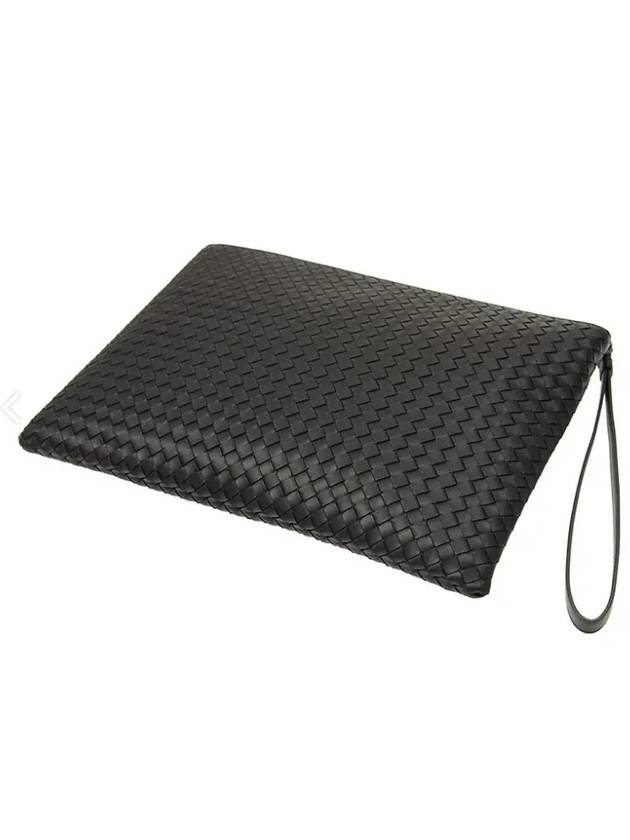 Intrecciato Strap Clutch Bag Black - BOTTEGA VENETA - BALAAN 3