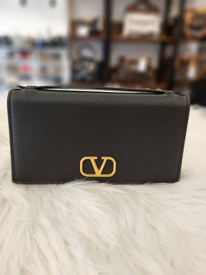 Daol Merchant Store V Logo Chain Wallet Cross Bag Black Condition A - VALENTINO - BALAAN 2