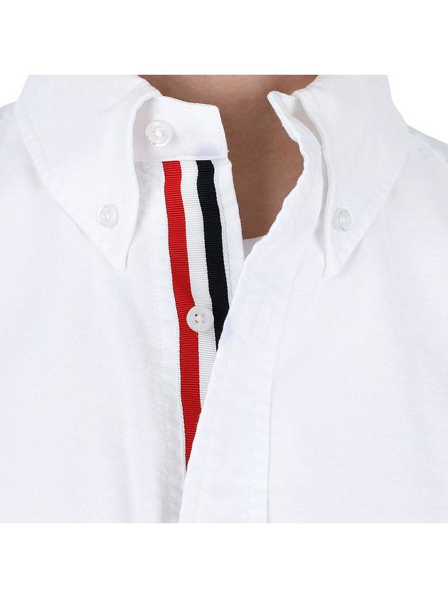 Men's Logo Patch Classic Cotton Long-Sleeve Shirt White - THOM BROWNE - BALAAN 8