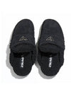 Shearling Sabots Slippers Black - PRADA - BALAAN 3