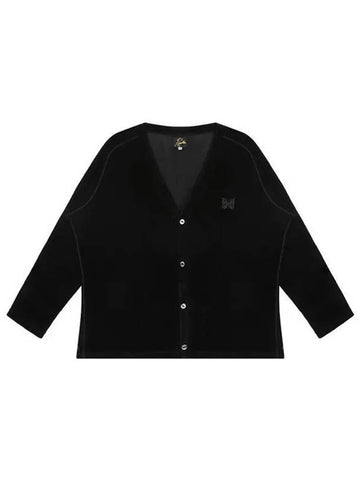 NS263 BLACK logo embroidery V-neck cardigan　 998264 - NEEDLES - BALAAN 1