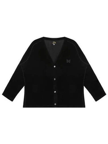 NS263 BLACK logo embroidery V-neck cardigan 998269 - NEEDLES - BALAAN 1