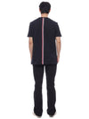 Men's Center Back Striped Short Sleeve T-Shirt Navy - THOM BROWNE - BALAAN 6