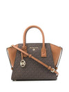 Avril Small Logo Print Leather Tote Bag Brown - MICHAEL KORS - BALAAN 1