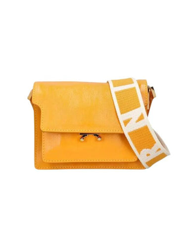 Women's Mini Trunk Soft Shoulder Bag Orange - MARNI - BALAAN 1