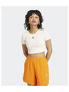 Trefoil Essentials Rib Crop Short Sleeve T Shirt White - ADIDAS - BALAAN 2