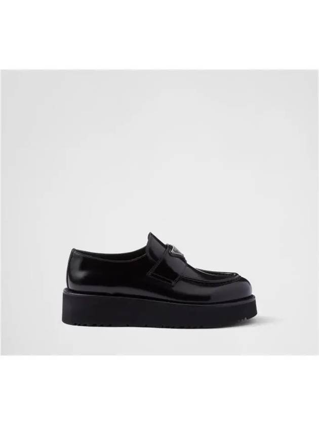 Brushed Leather Loafers Black - PRADA - BALAAN 4