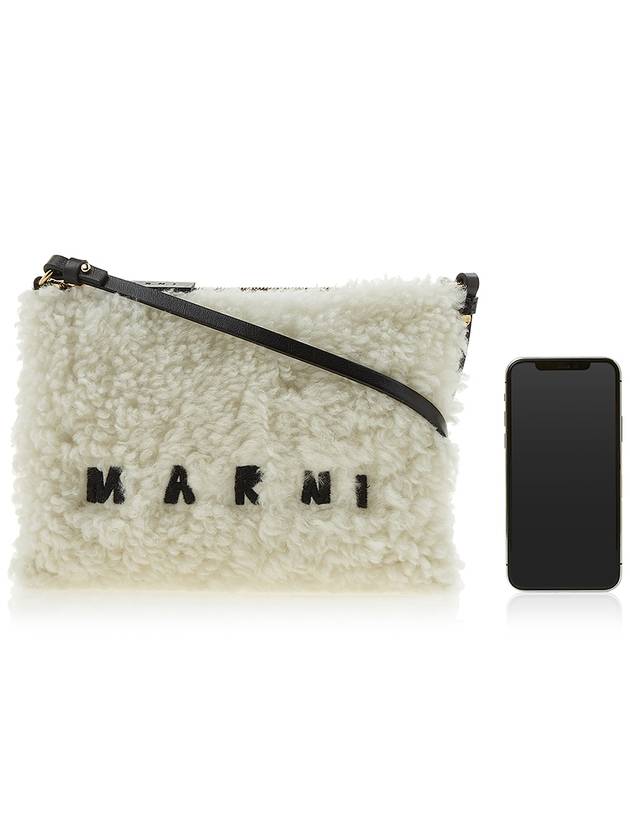 Logo Fur Clutch Bag White - MARNI - BALAAN 7