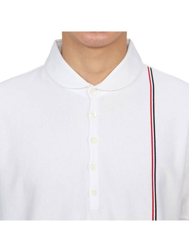 RWB Stripe Polo Shirt White - THOM BROWNE - BALAAN 6