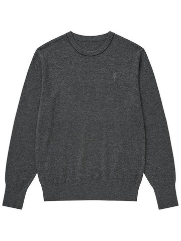 Basic crew neck knit gray - SOLEW - BALAAN 1