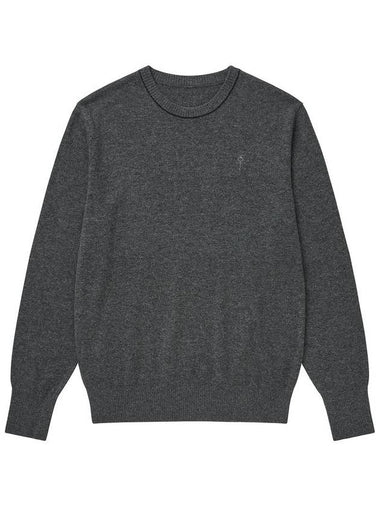 Basic crew neck knit gray - SOLEW - BALAAN 1