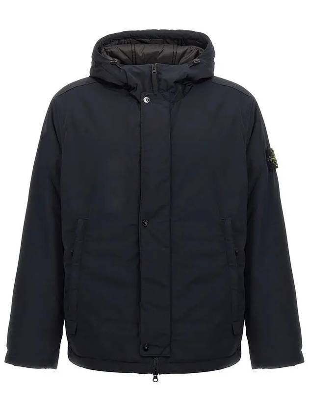 Techno Fabric Hooded Jacket Navy - STONE ISLAND - BALAAN 2