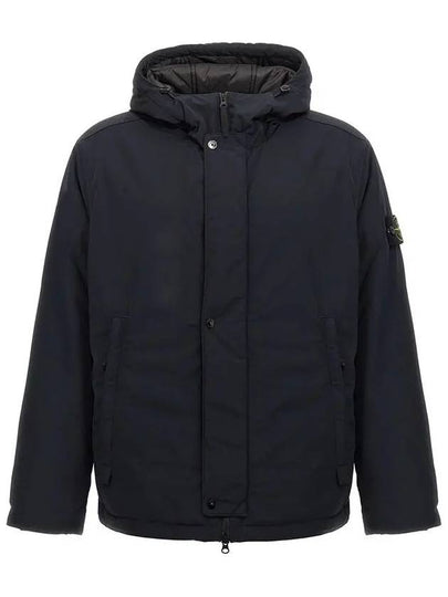 Techno Fabric Hooded Jacket Navy - STONE ISLAND - BALAAN 2