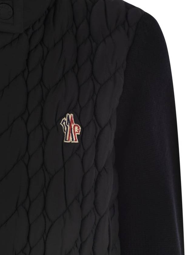 Padded wool zip cardigan black - MONCLER - BALAAN 5