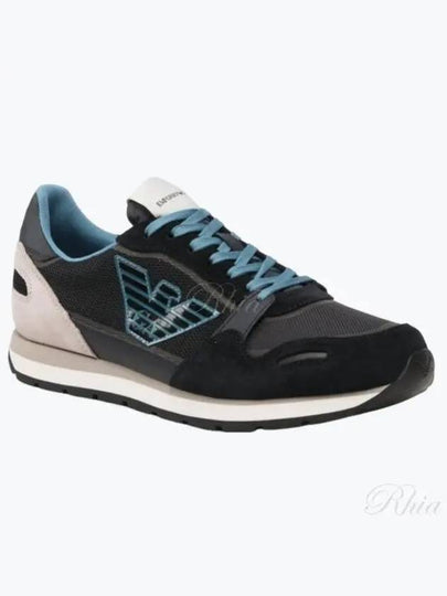 Logo Patch Low Top Sneakers Navy - EMPORIO ARMANI - BALAAN 2