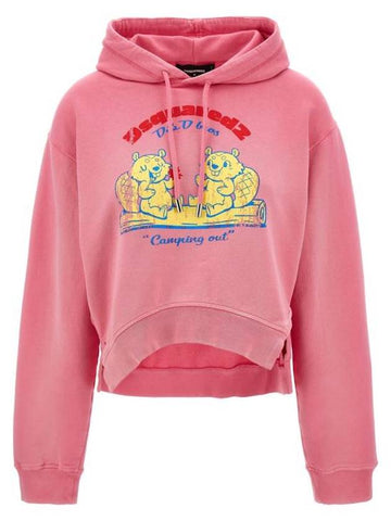 Hooded Sweatshirt S75GU0509S25539243 Pink - DSQUARED2 - BALAAN 1