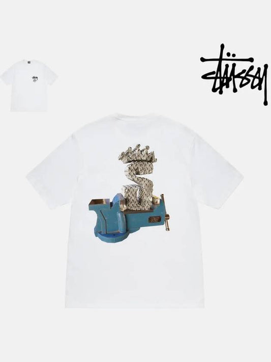 Tough Stuff Short Sleeve T Shirt White M - STUSSY - BALAAN 1