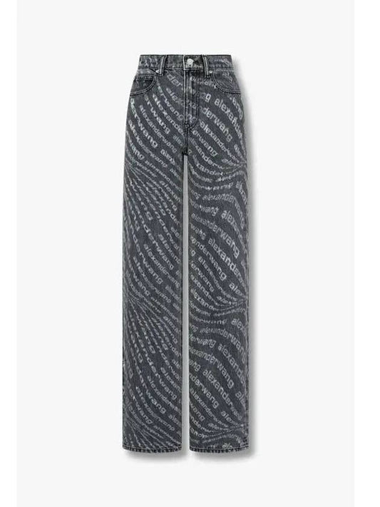 Wave pattern mid rise straight jean gray - ALEXANDER WANG - BALAAN 1