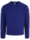 Crew Neck Wool Knit Top Blue - TEN C - BALAAN 3