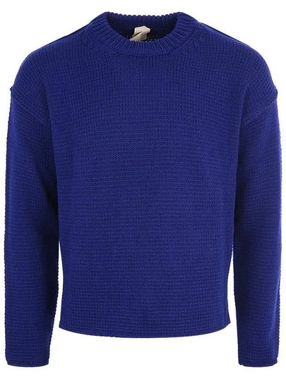 Crew Neck Wool Knit Top Blue - TEN C - BALAAN 2