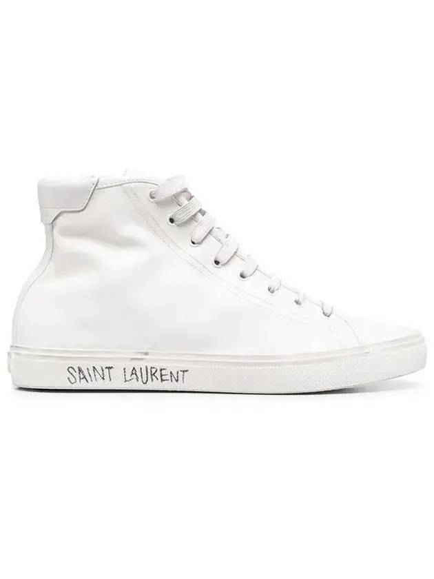 Malibu Mid Leather High Top Sneakers - SAINT LAURENT - BALAAN 1