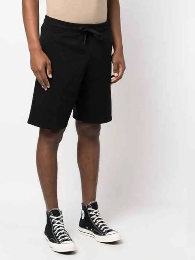 Men's Logo Drawstring Waist Track Shorts Black - A.P.C. - BALAAN 4