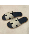 Men's Izmir Sandals Calfskin Absong White Navy - HERMES - BALAAN 4