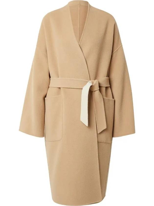 Georgia Belt Reversible Wool Single Coat Beige - MAX MARA - BALAAN 3